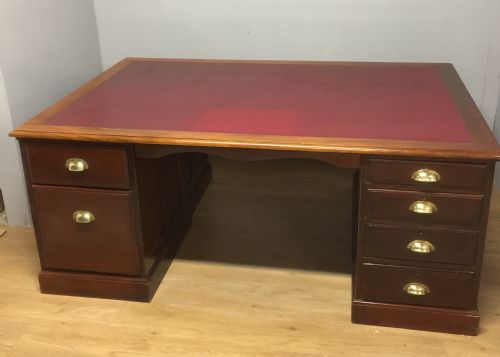Large Edwardian Mahogany Partners Desk