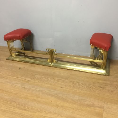 Art Nouveau Solid Brass Club Fender with Red Leather Seats