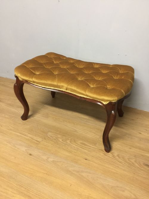 Nineteenth Century Mahogany Framed Stool on Cabriole Legs