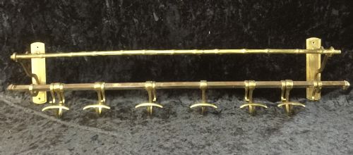 Edwardian Brass Portmanteau Coat and Hat Rack