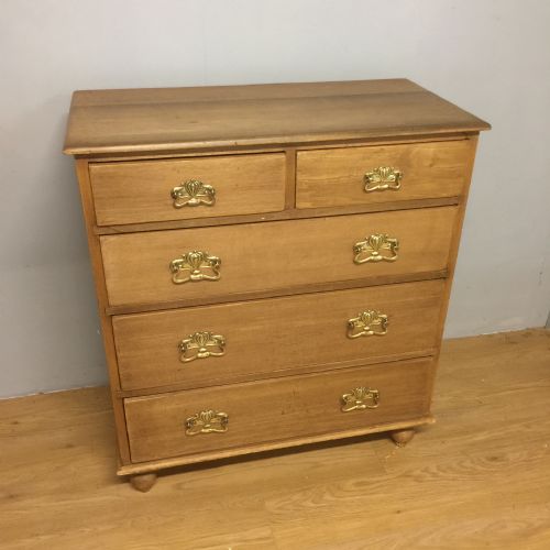 Nineteenth Century Pine and Beech Four Height Chest of Drawers