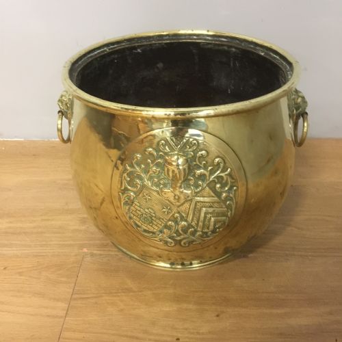 19th Century Brass Log Bin