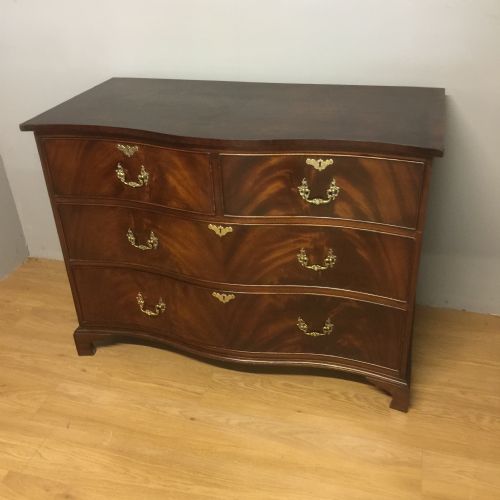 Nineteenth Century Flame Mahogany Serpentine Front Chest of Drawers