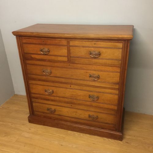 ARTS AND CRAFTS SOLID WALNUT FOUR HEIGHT CHEST OF DRAWERS CIRCA 1890 - ADDITIONAL PHOTO 1