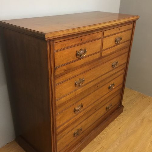ARTS AND CRAFTS SOLID WALNUT FOUR HEIGHT CHEST OF DRAWERS CIRCA 1890 - ADDITIONAL PHOTO 5