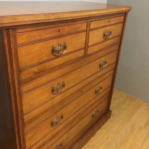 ARTS AND CRAFTS SOLID WALNUT FOUR HEIGHT CHEST OF DRAWERS CIRCA 1890 - ADDITIONAL PHOTO 8