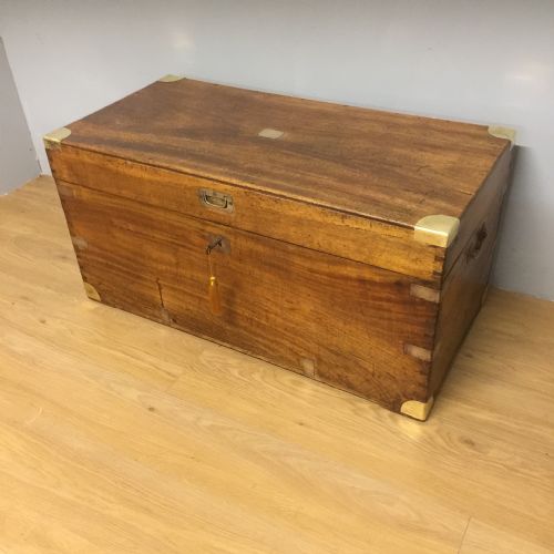 Nineteenth Century Camphor Wood Military Style Chest
