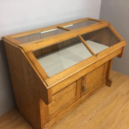 Nineteenth Century Golden Oak Museum Cabinet