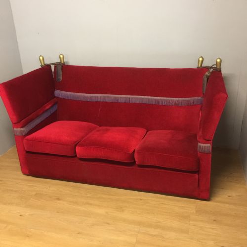 Knole Sofa in Red Velvet Circa 1920
