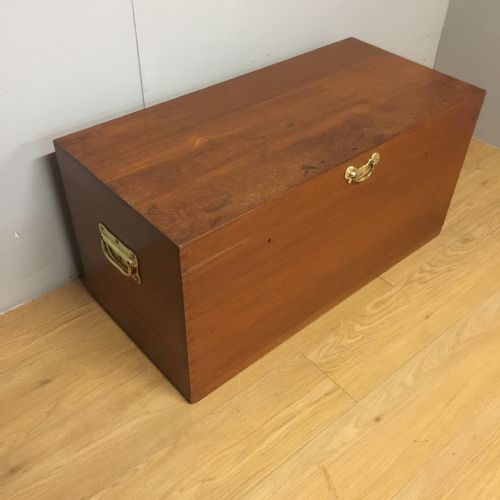 Nineteenth Century Teak Chest with Brass Fittings