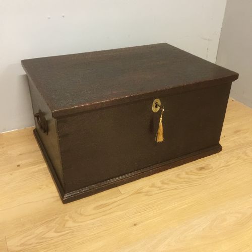 Solid Oak Georgian Box Original Lock