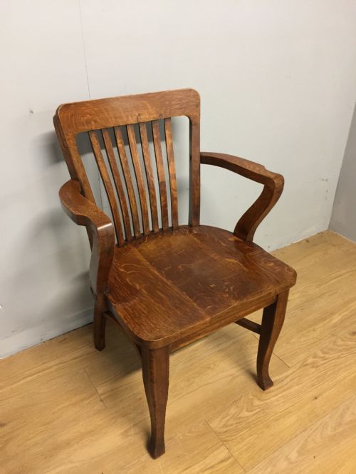 Art Deco Solid Oak Desk Chair