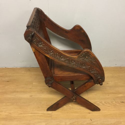 NINETEENTH CENTURY CARVED GLASTONBURY CHAIR - ADDITIONAL PHOTO 4