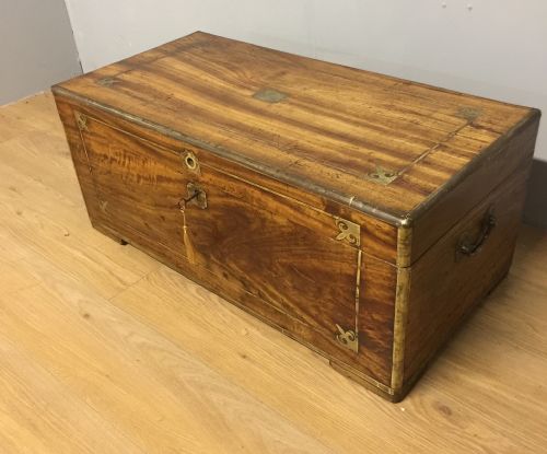 Nineteenth Century Large Brass Bound Camphorwood Chest