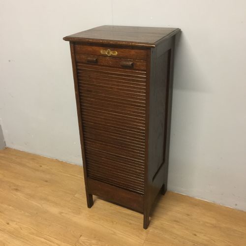 Oak Eight Drawer Tambour Fronted Filing Cabinet  Circa 1920