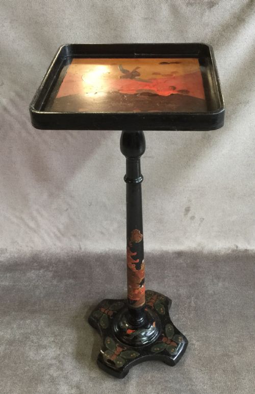 Edwardian Chinoiserie Black Lacquer Wine Table