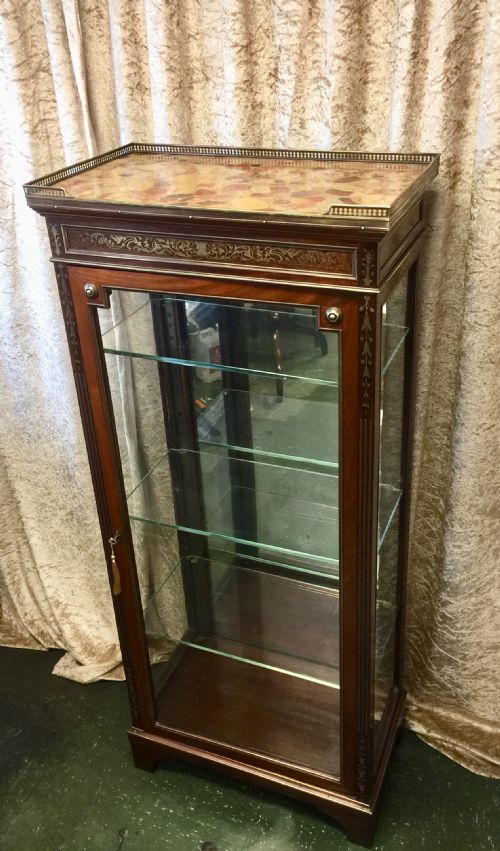Nineteenth Century Mahogany Brass Inlaid Pier Display Cabinet