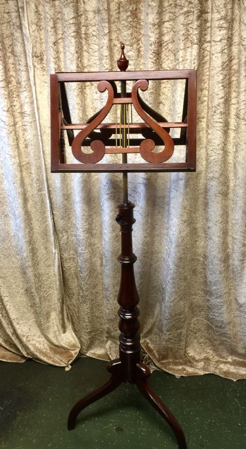 Nineteenth Century Mahogany Adjustable Two Sided Music Stand