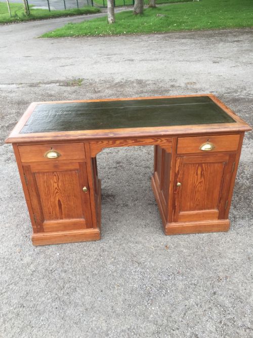 fig 1. Nineteenth century solid pine teachers desk 