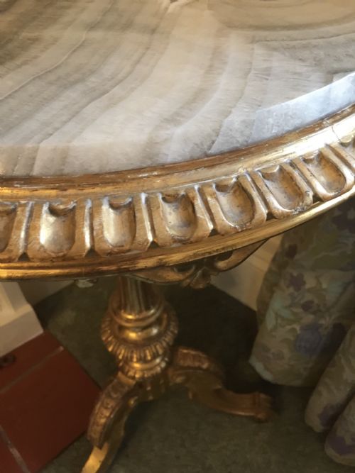 STUNNING NINETEENTH CENTURY COUNTRY HOUSE MARBLE TOPPED TRIPOD TABLE - ADDITIONAL PHOTO 5