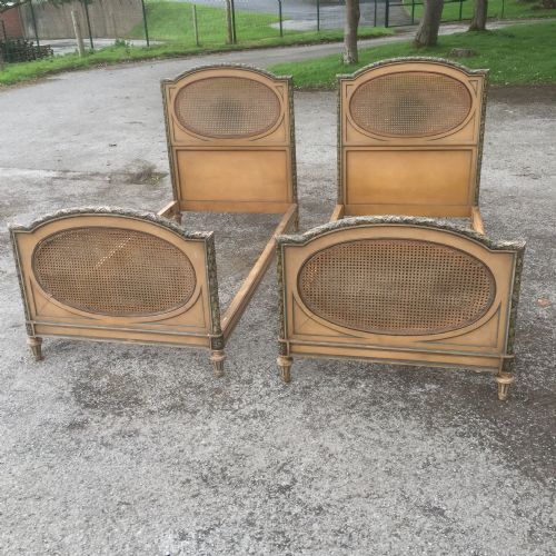 Pair of Country House French Louis XVI Revival Single Beds