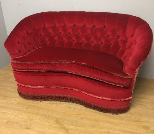 Country House Style Kidney Shaped Two Seater Sofa