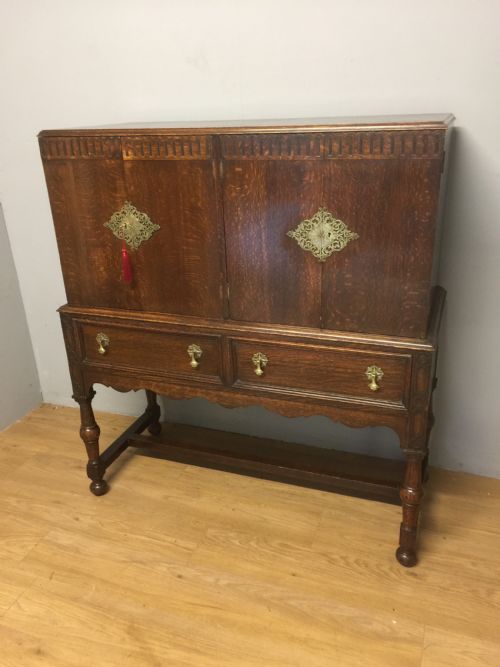 Jacobean Style Oak Side Cabinet by Leemings, Halifax