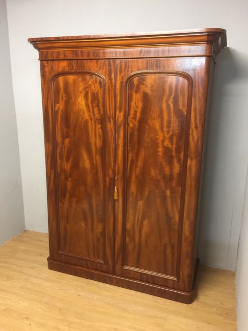 Nineteenth Century Two Door Flame Mahogany Wardrobe