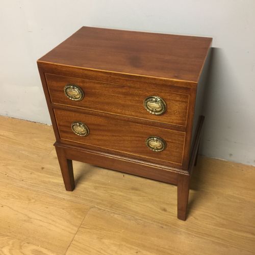 Nineteenth Century Mahogany Two Drawer Chest on Integral Stand