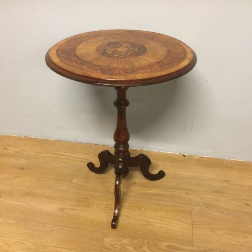 Nineteenth Century Rosewood Tripod Table with Marquetry Top