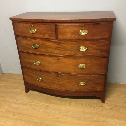 Georgian Mahogany Bow Front Chest of Drawers