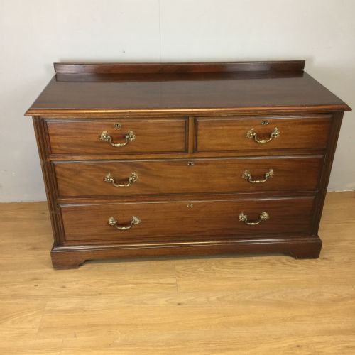 Late Nineteenth Century Solid Mahogany 3 Height Chest of Drawers
