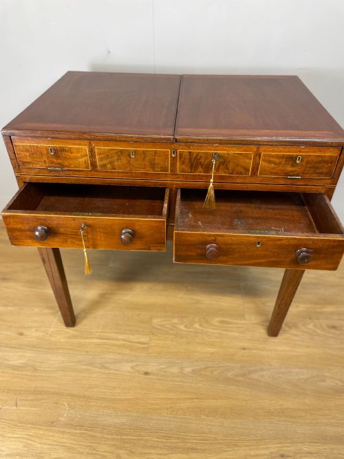 LATE GEORGIAN INLAID MAHOGANY COLLECTORS CABINET - ADDITIONAL PHOTO 6