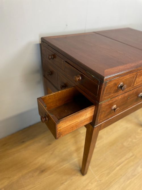 LATE GEORGIAN INLAID MAHOGANY COLLECTORS CABINET - ADDITIONAL PHOTO 7