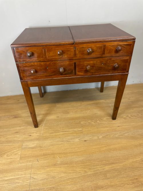 LATE GEORGIAN INLAID MAHOGANY COLLECTORS CABINET - ADDITIONAL PHOTO 10