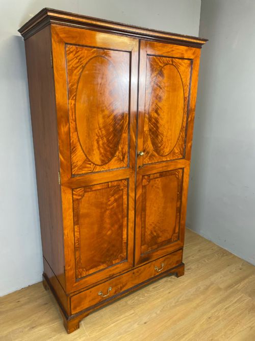 Nineteenth Century Satinwood Two Door Wardrobe by Spillman and Co London