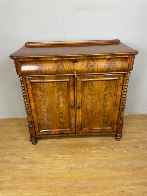 Nineteenth Century Biedermeier Flame Mahogany Side Cabinet