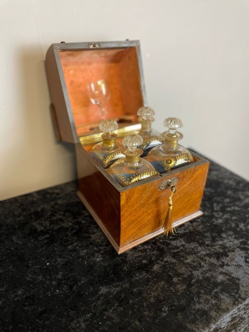Georgian Walnut Decanter Box Fully Complete