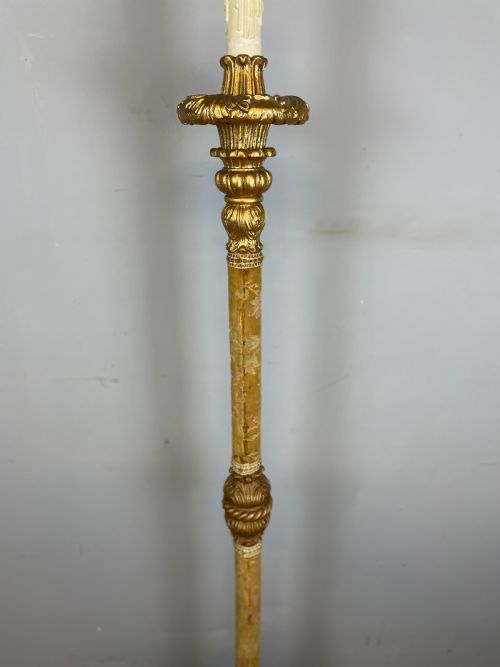 ITALIAN CARVED AND GILDED STANDARD LAMP CIRCA 1920 - ADDITIONAL PHOTO 7