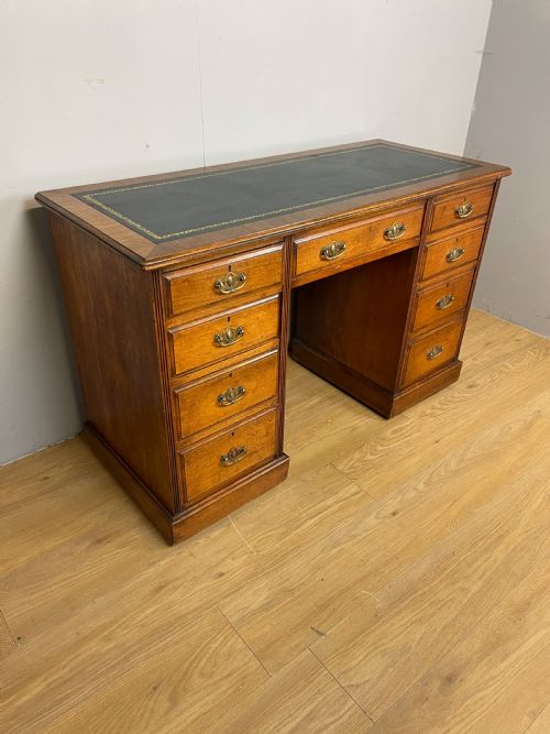 Nineteenth Century Walnut Twin Pedestal Desk