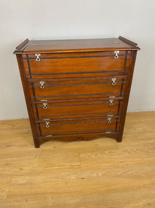 Nineteenth Century Walnut Secretaire Folio Cabinet