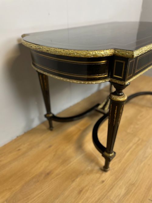 NAPOLEON 3RD EBONISED WRITING TABLE ENGRAVED DIEHL PARIS CIRCA 1850 - ADDITIONAL PHOTO 6