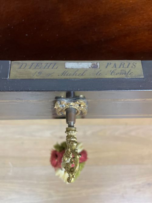 NAPOLEON 3RD EBONISED WRITING TABLE ENGRAVED DIEHL PARIS CIRCA 1850 - ADDITIONAL PHOTO 7
