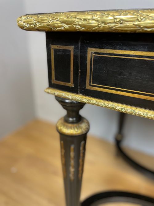 NAPOLEON 3RD EBONISED WRITING TABLE ENGRAVED DIEHL PARIS CIRCA 1850 - ADDITIONAL PHOTO 10