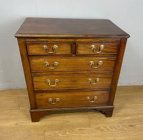 Small Nineteenth Century Mahogany Four Height Chest of Drawers
