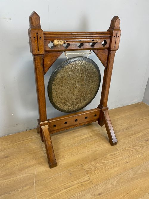 Nineteenth Century Solid Oak Gothic Style Dinner Gong