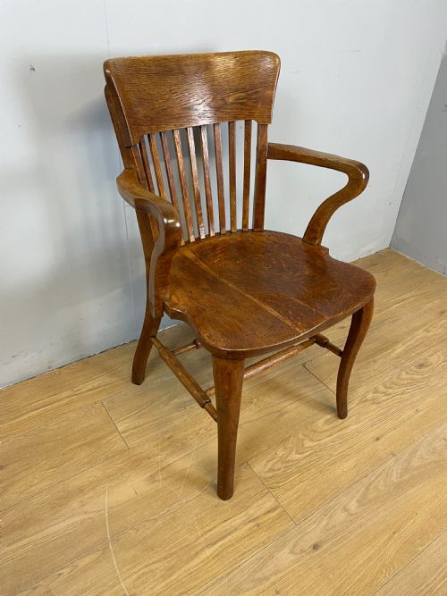 Edwardian Solid Oak Desk Chair