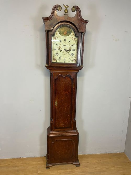 Georgian Oak Eight Day Longcase Clock by Massey Newcastle