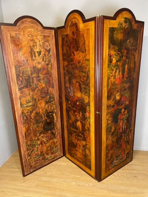 COUNTRY HOUSE THREE PANEL DECOUPAGE SCREEN - ADDITIONAL PHOTO 6