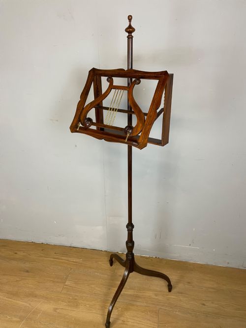 Nineteenth Century Inlaid Mahogany Music Stand